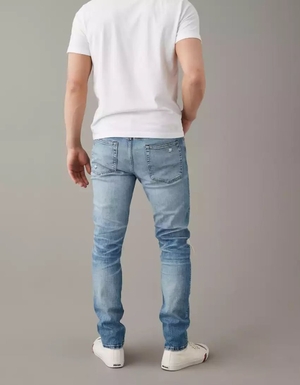 Jean American Eagle AE AirFlexRipped Slim Bleu Homme | QWU-38746545